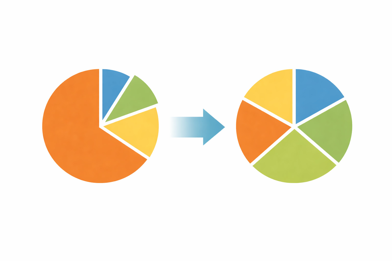 리밸런싱이 흐트러진 자산 비중을 목표 비중으로 되돌리는 과정을 보여주는 개념도